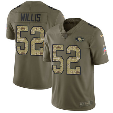 Nike 49ers #52 Patrick Willis Olive Camo Youth Stitched NFL Limited 2017 Salute to Service Jersey