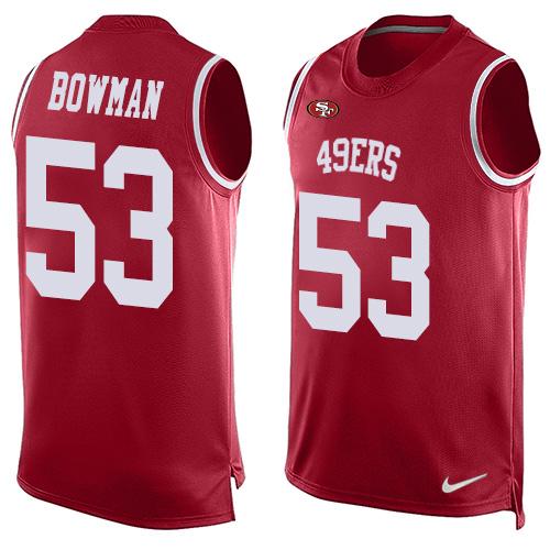 Nike 49ers #53 NaVorro Bowman Red Team Color Men's Stitched NFL Limited Tank Top Jersey Nike 49ers #53 NaVorro Bowman Red Team Color Men's Stitched NFL Limited Tank Top Jersey