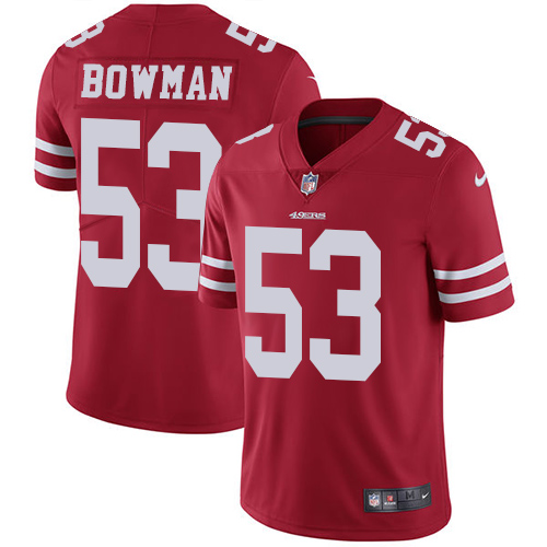 Nike 49ers #53 NaVorro Bowman Red Team Color Youth Stitched NFL Vapor Untouchable Limited Jersey