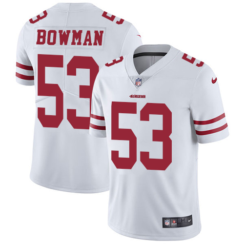 Nike 49ers #53 NaVorro Bowman White Men's Stitched NFL Vapor Untouchable Limited Jersey Nike 49ers #53 NaVorro Bowman White Men's Stitched NFL Vapor Untouchable Limited Jersey