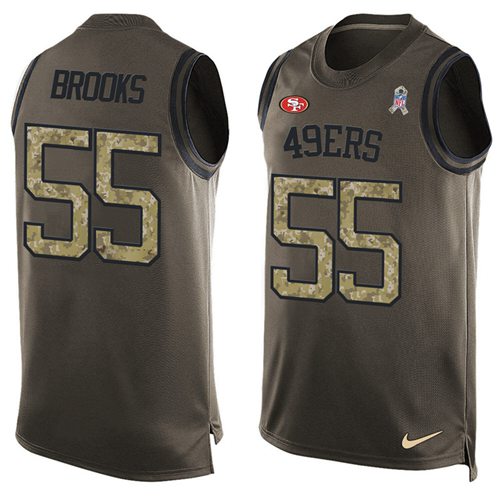 Nike 49ers #55 Ahmad Brooks Green Men's Stitched NFL Limited Salute To Service Tank Top Jersey Nike 49ers #55 Ahmad Brooks Green Men's Stitched NFL Limited Salute To Service Tank Top Jersey