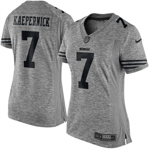 Nike 49ers #7 Colin Kaepernick Gray Women's Stitched NFL Limited Gridiron Gray Jersey