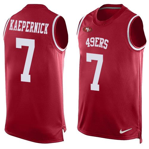 Nike 49ers #7 Colin Kaepernick Red Team Color Men's Stitched NFL Limited Tank Top Jersey Nike 49ers #7 Colin Kaepernick Red Team Color Men's Stitched NFL Limited Tank Top Jersey
