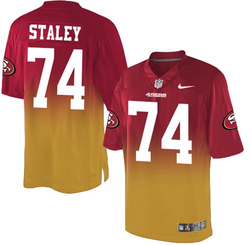 Nike 49ers #74 Joe Staley Red Gold Men's Stitched NFL Elite Fadeaway Fashion Jersey Nike 49ers #74 Joe Staley Red Gold Men's Stitched NFL Elite Fadeaway Fashion Jersey