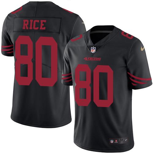 Nike 49ers #80 Jerry Rice Black Men's Stitched NFL Limited Rush Jersey Nike 49ers #80 Jerry Rice Black Men's Stitched NFL Limited Rush Jersey