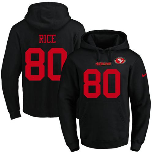 Nike 49ers #80 Jerry Rice Black Name & Number Pullover NFL Hoodie Nike 49ers #80 Jerry Rice Black Name & Number Pullover NFL Hoodie