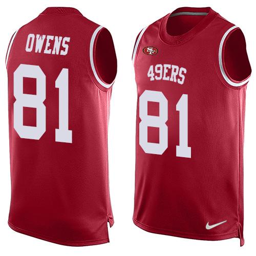 Nike 49ers #81 Terrell Owens Red Team Color Men's Stitched NFL Limited Tank Top Jersey Nike 49ers #81 Terrell Owens Red Team Color Men's Stitched NFL Limited Tank Top Jersey