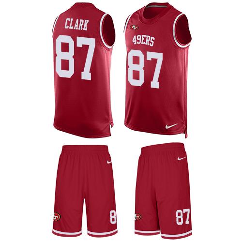 Nike 49ers #87 Dwight Clark Red Team Color Men's Stitched NFL Limited Tank Top Suit Jersey Nike 49ers #87 Dwight Clark Red Team Color Men's Stitched NFL Limited Tank Top Suit Jersey