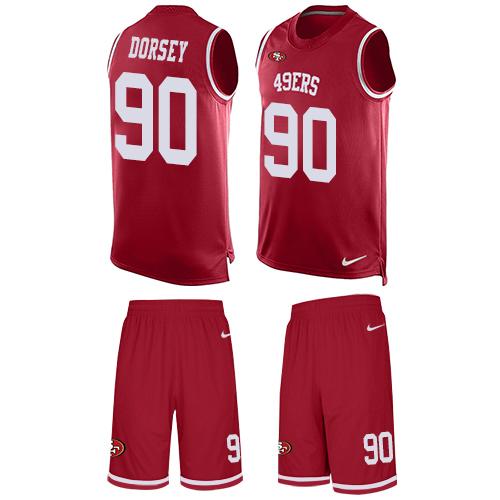 Nike 49ers #90 Glenn Dorsey Red Team Color Men's Stitched NFL Limited Tank Top Suit Jersey Nike 49ers #90 Glenn Dorsey Red Team Color Men's Stitched NFL Limited Tank Top Suit Jersey