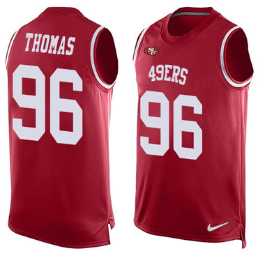 Nike 49ers #96 Solomon Thomas Red Team Color Men's Stitched NFL Limited Tank Top Jersey Nike 49ers #96 Solomon Thomas Red Team Color Men's Stitched NFL Limited Tank Top Jersey