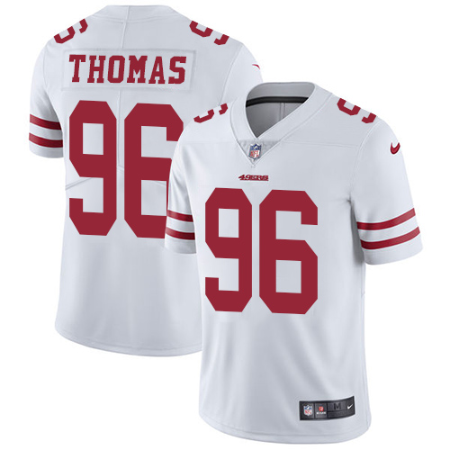 Nike 49ers #96 Solomon Thomas White Men's Stitched NFL Vapor Untouchable Limited Jersey Nike 49ers #96 Solomon Thomas White Men's Stitched NFL Vapor Untouchable Limited Jersey