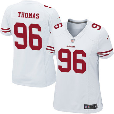 Nike 49ers #96 Solomon Thomas White Women's Stitched NFL Elite Jersey