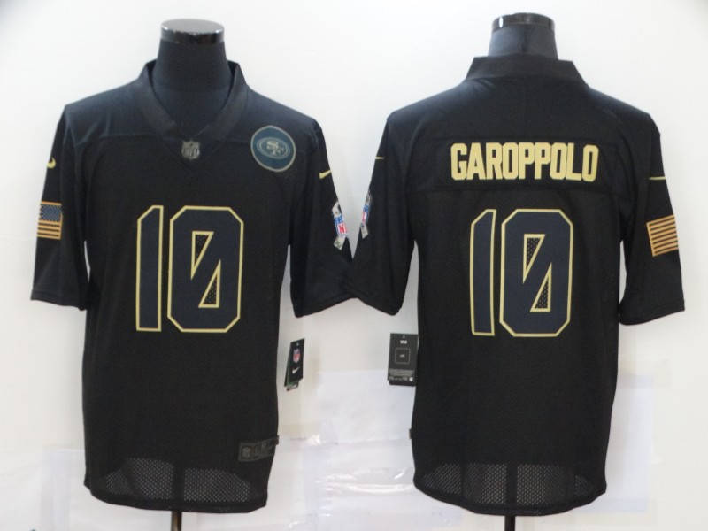 Nike 49ers 10 Jimmy Garoppolo Black 2020 Salute To Service Limited Jersey