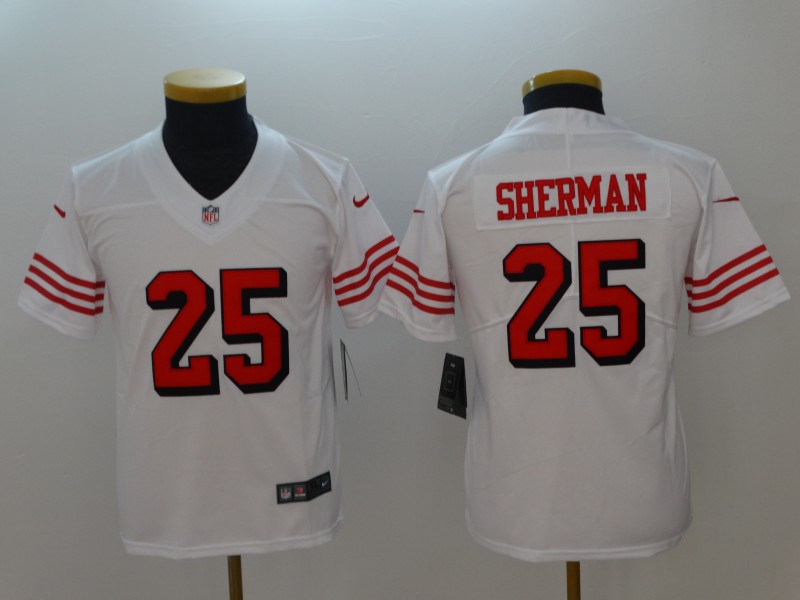 Nike 49ers 25 Richard Sherman White Youth Color Rush Vapor Untouchable Limited Jersey