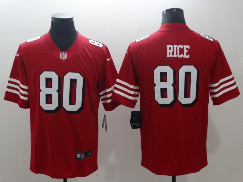 Nike 49ers 80 Jerry Rice Red 2018 Vapor Untouchable Limited Jersey