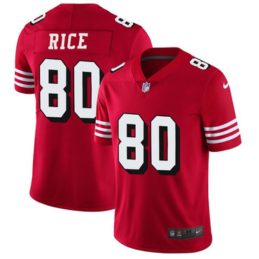 Nike 49ers 80 Jerry Rice Red 2018 Vapor Untouchable Limited Jersey