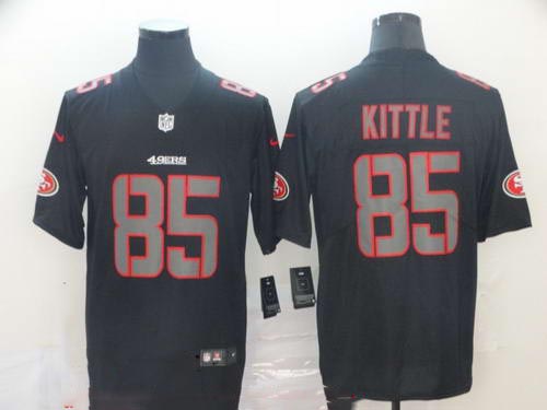 Nike 49ers 85 George Kittle Black Impact Rush Limited Jersey