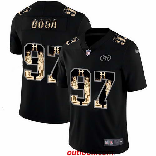 Nike 49ers 97 Nick Bosa Black Statue Of Liberty Limited Jersey