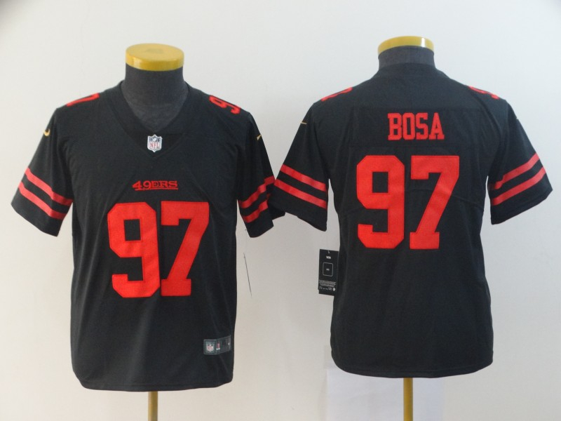 Nike 49ers 97 Nick Bosa Black Youth 2019 NFL Draft First Round Pick Vapor Untouchable Limited Jersey