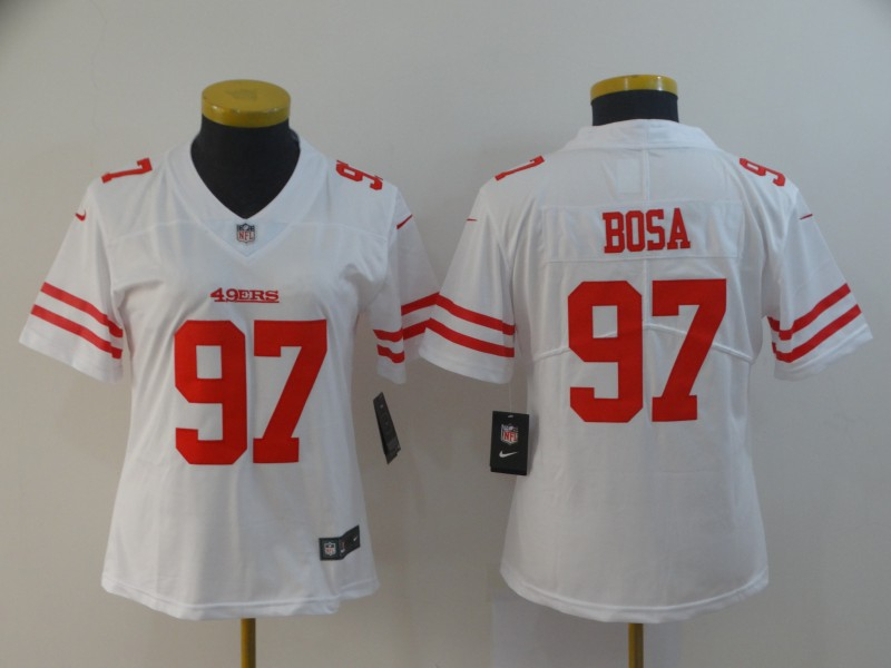 Nike 49ers 97 Nick Bosa White Women 2019 NFL Draft First Round Pick Vapor Untouchable Limited Jersey
