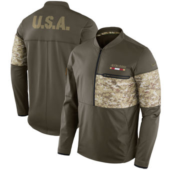 Nike 49ers Olive Salute to Service Sideline Hybrid Half-Zip Pullover Jacket