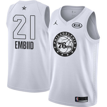 Nike 76ers #21 Joel Embiid White Youth NBA Jordan Swingman 2018 All-Star Game Jersey