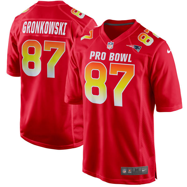 Nike AFC Patriots 87 Rob Gronkowski Red 2018 Pro Bowl Game Jersey Nike AFC Patriots 87 Rob Gronkowski Red 2018 Pro Bowl Game Jersey
