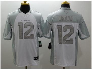 Nike Arizona Cardinals #12 John Brown White Men's Stitched NFL Limited Platinum Jersey Nike Arizona Cardinals #12 John Brown White Men's Stitched NFL Limited Platinum Jersey