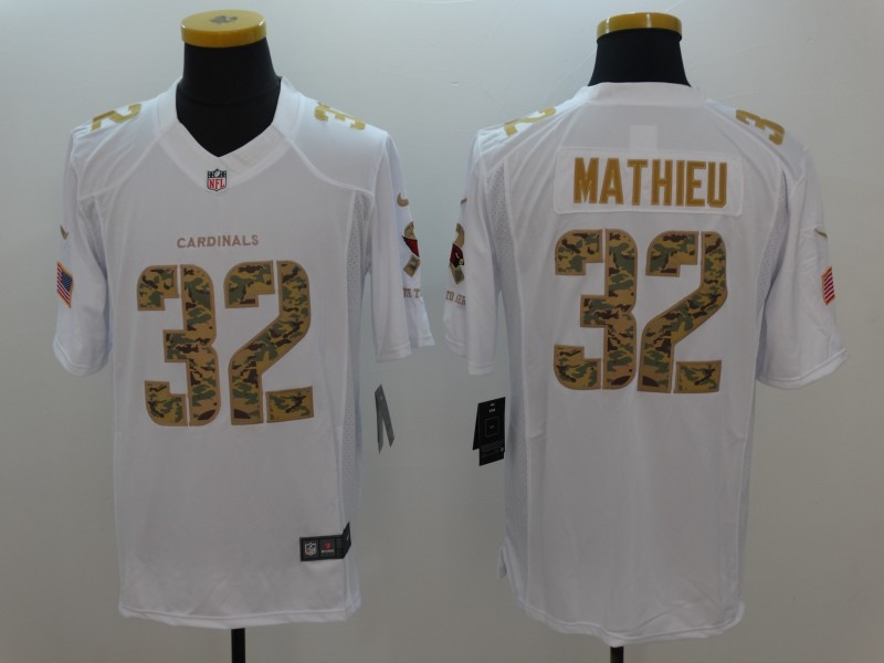 Nike Arizona Cardinals #32 Tyrann Mathieu  White Men's Stitched NFL Limited Salute to Service Jersey