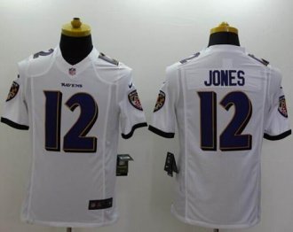 Nike Baltimore Ravens #12 Jacoby Jones White NFL New Limited Jersey