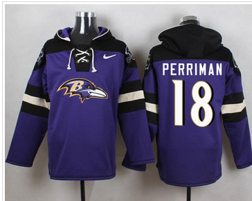 Nike Baltimore Ravens #18 Breshad Perriman Purple Player Pullover NFL Hoodie