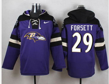 Nike Baltimore Ravens #29 Justin Forsett Purple Player Pullover NFL Hoodie