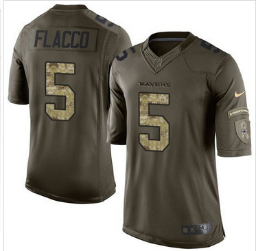 Nike Baltimore Ravens #5 Joe Flacco Green Men's Stitched NFL Limited Salute to Service Jersey Nike Baltimore Ravens #5 Joe Flacco Green Men's Stitched NFL Limited Salute to Service Jersey