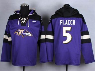 Nike Baltimore Ravens #5 Joe Flacco Purple Player Pullover NFL Hoodie Nike Baltimore Ravens #5 Joe Flacco Purple Player Pullover NFL Hoodie