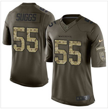Nike Baltimore Ravens #55 Terrell Suggs GreenI Men's Stitched NFL Limited Salute to Service Jersey Nike Baltimore Ravens #55 Terrell Suggs GreenI Men's Stitched NFL Limited Salute to Service Jersey
