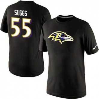 Nike Baltimore Ravens #55 Terrell Suggs Name & Number NFL T-Shirt Black