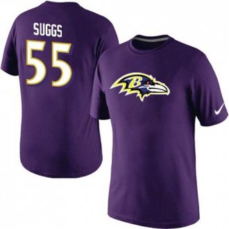 Nike Baltimore Ravens #55 Terrell Suggs Name & Number NFL T-Shirt Purple Nike Baltimore Ravens #55 Terrell Suggs Name & Number NFL T-Shirt Purple