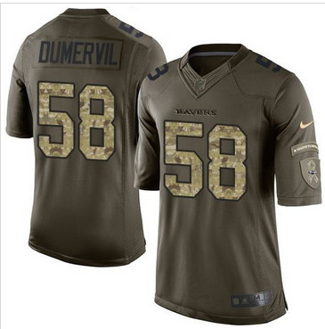 Nike Baltimore Ravens #58 Elvis Dumervil GreenI Men's Stitched NFL Limited Salute to Service Jersey Nike Baltimore Ravens #58 Elvis Dumervil GreenI Men's Stitched NFL Limited Salute to Service Jersey