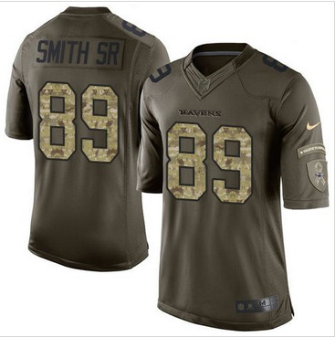 Nike Baltimore Ravens #89 Steve Smith Sr Green Men's Stitched NFL Limited Salute to Service Jersey Nike Baltimore Ravens #89 Steve Smith Sr Green Men's Stitched NFL Limited Salute to Service Jersey
