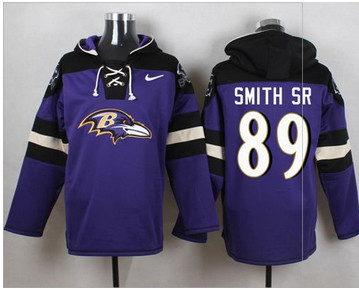 Nike Baltimore Ravens #89 Steve Smith Sr Purple Player Pullover NFL Hoodie