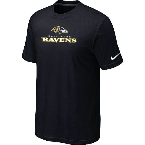 NEW Baltimore Ravens Authentic Logo T-Shirt Black