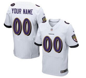 Nike Baltimore Ravens Customized White Elite Jersey