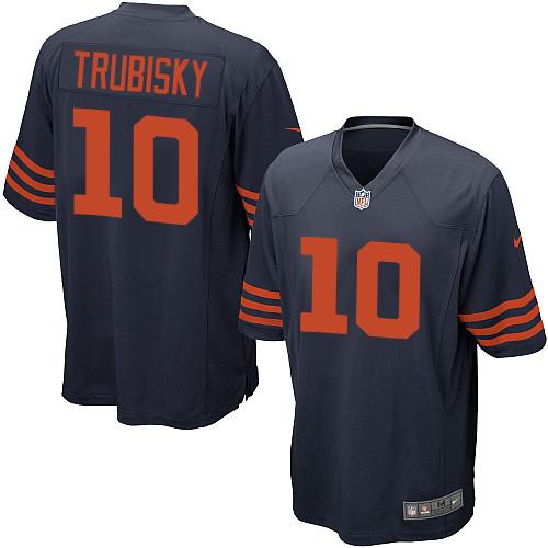 Nike Bears #10 Mitchell Trubisky Navy Blue Alternate Youth Stitched NFL Elite Jersey