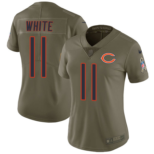 Nike Bears #11 Kevin White Olive Women's Stitched NFL Limited 2017 Salute to Service Jersey