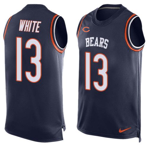 Nike Bears #13 Kevin White Navy Blue Team Color Men's Stitched NFL Limited Tank Top Jersey Nike Bears #13 Kevin White Navy Blue Team Color Men's Stitched NFL Limited Tank Top Jersey