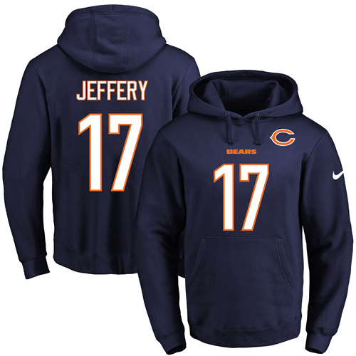 Nike Bears #17 Alshon Jeffery Navy Blue Name & Number Pullover NFL Hoodie Nike Bears #17 Alshon Jeffery Navy Blue Name & Number Pullover NFL Hoodie