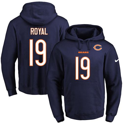 Nike Bears #19 Eddie Royal Navy Blue Name & Number Pullover NFL Hoodie Nike Bears #19 Eddie Royal Navy Blue Name & Number Pullover NFL Hoodie