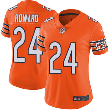 Nike Bears #24 Jordan Howard Orange Women's Stitched NFL Limited Rush Jersey