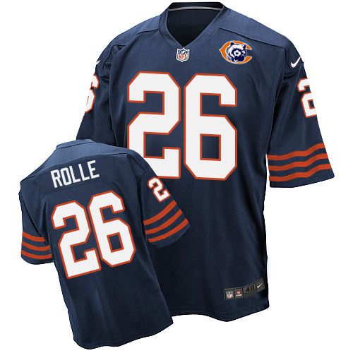 Nike Bears #26 Antrel Rolle Navy Blue Throwback Men's Stitched NFL Elite Jersey