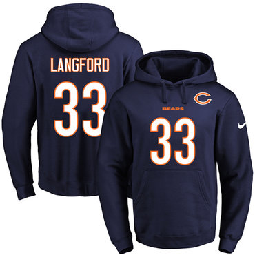 Nike Bears #33 Jeremy Langford Navy Blue Name & Number Pullover NFL Hoodie Nike Bears #33 Jeremy Langford Navy Blue Name & Number Pullover NFL Hoodie
